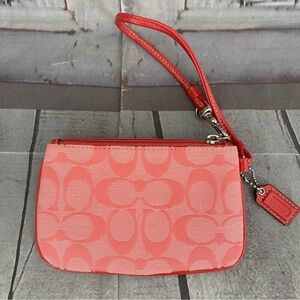 Coach Red Clutch with Signature Monogram